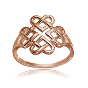 Rose Gold Flashed Sterling Silver High Polished Cletic Love Knot Ring