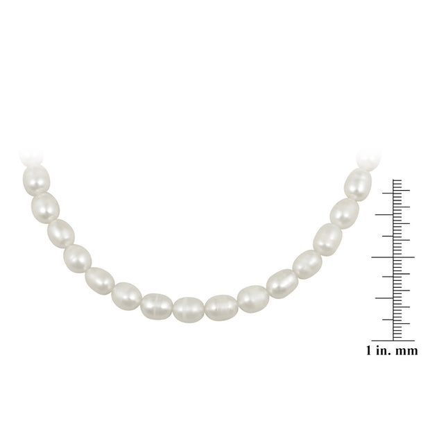 Sterling Silver Freshwater Cultured Pearl Jewelry Necklace, Bracelet Earring Set