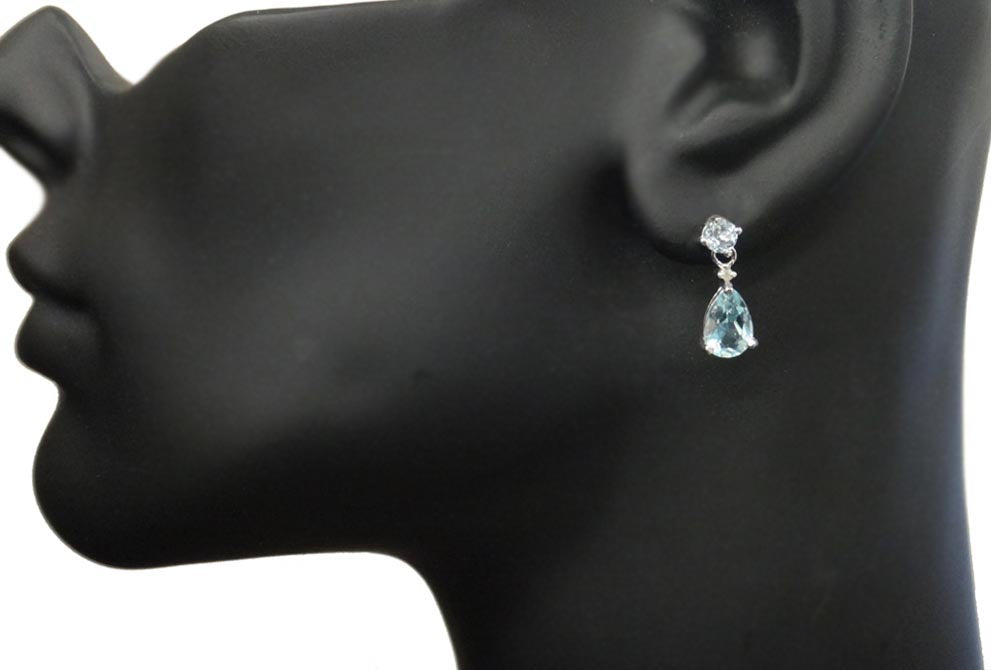Sterling Silver 10.2ct Amethyst, Blue Topaz, White Topaz & Diamond Accent Teardrop Earrings Set-3