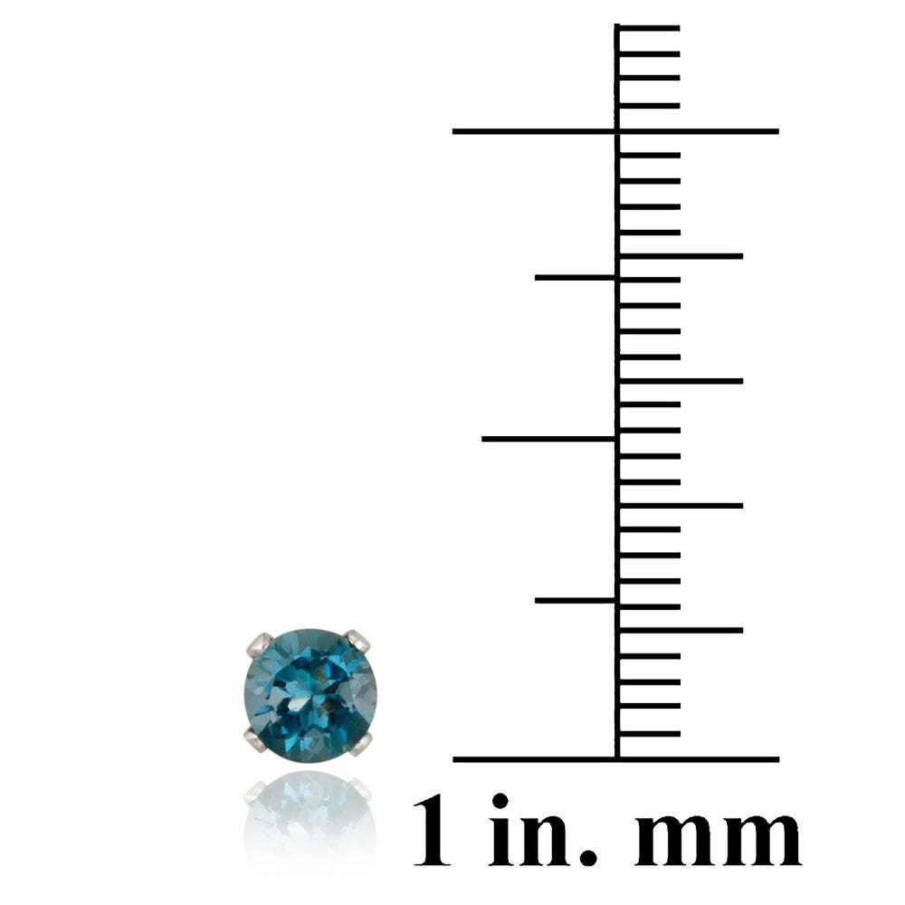 Sterling Silver 4ct London Blue Topaz & Diamond Accent Square Necklace & Earrings Set-5