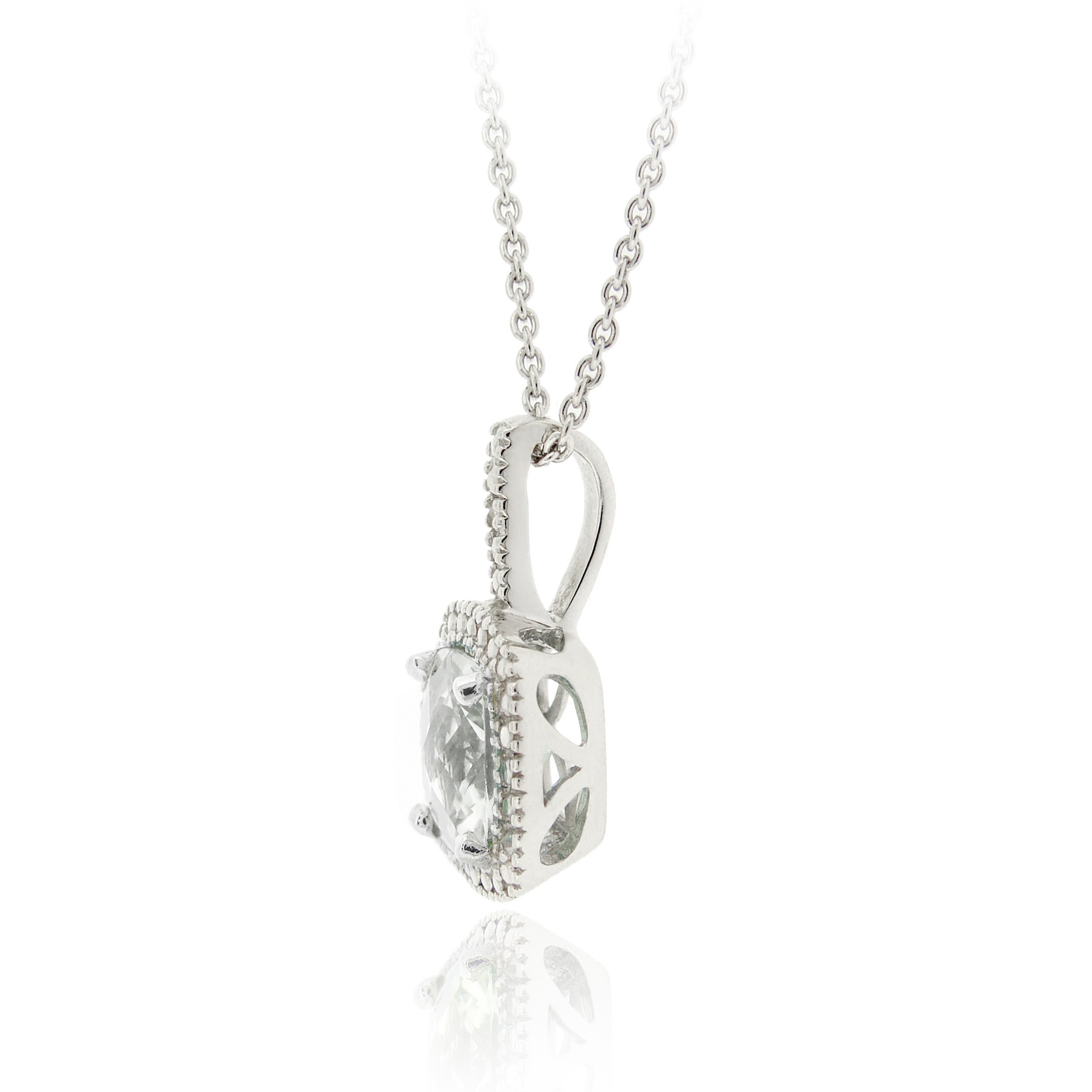 Sterling Silver 4ct White Topaz & Diamond Accent Square Necklace & Earrings Set-3