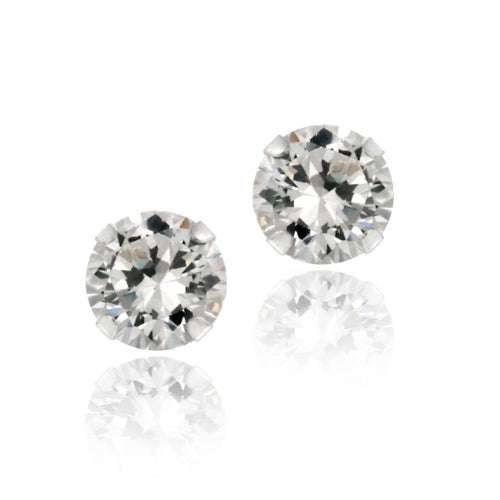 Sterling Silver 6.3ct White Topaz 6mm Stud Earrings, Set of 3-2