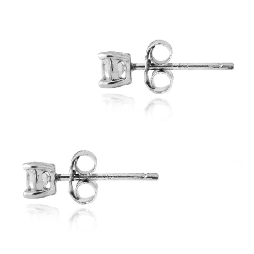Sterling Silver CZ Open Circle Pendant & Stud Earrings Set