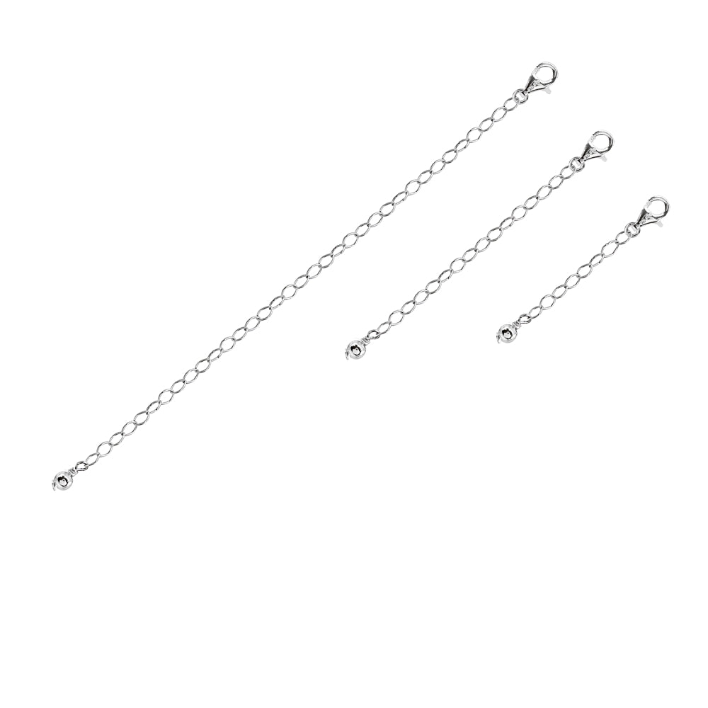 Sterling Silver Extender Chain Set Necklace-2