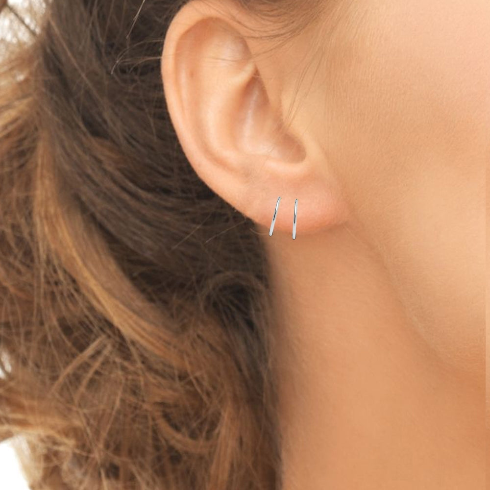Sterling Silver Set of Two Endless Hoop Earrings, 10mm-3