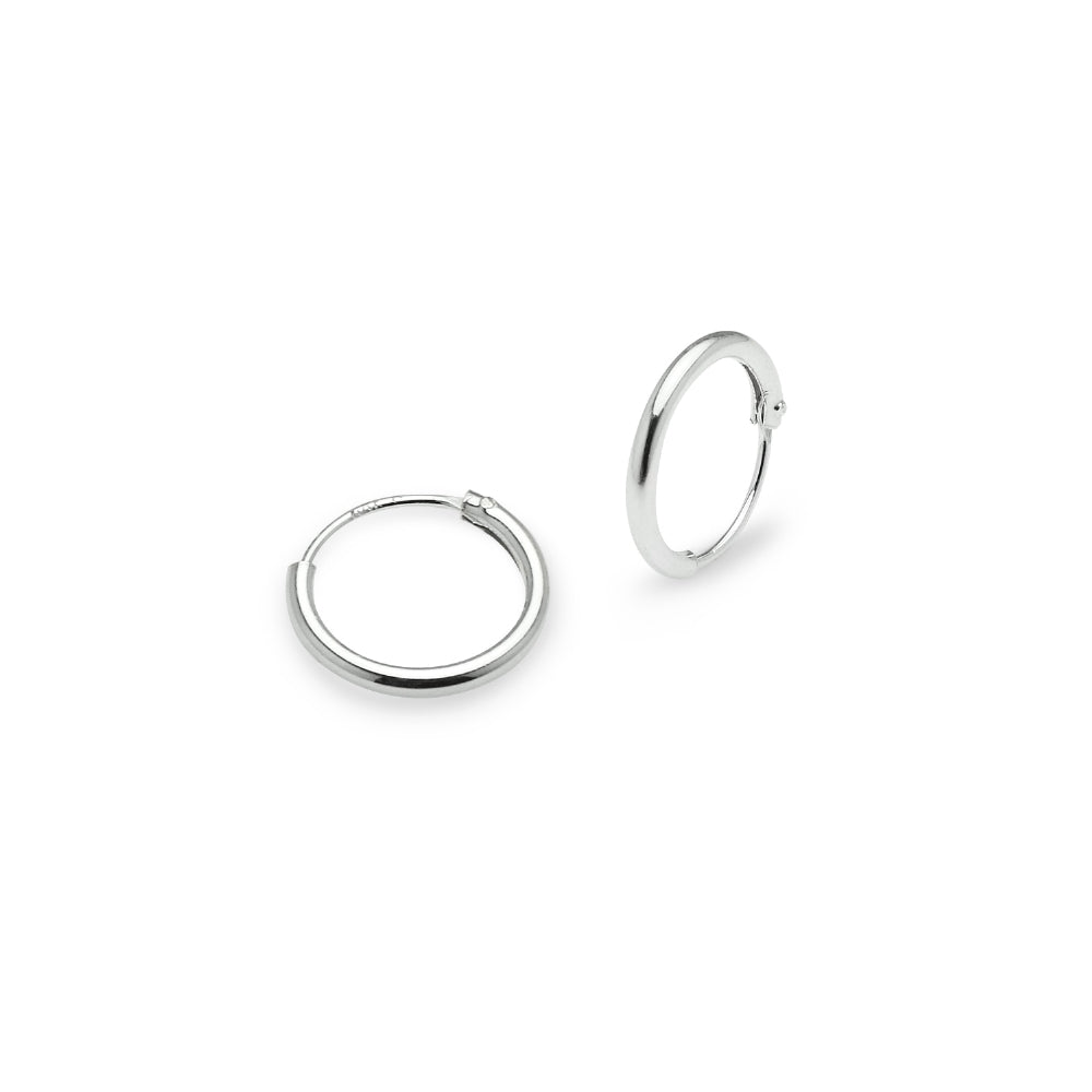 Sterling Silver 10mm, 12mm & 14mm Polished Bead and Bali Bead Endless Hoop Earrings, Set of 3-2