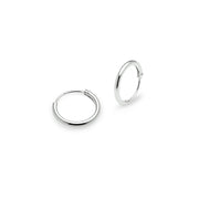 Sterling Silver 10mm, 12mm & 14mm Polished Bead and Bali Bead Endless Hoop Earrings, Set of 3