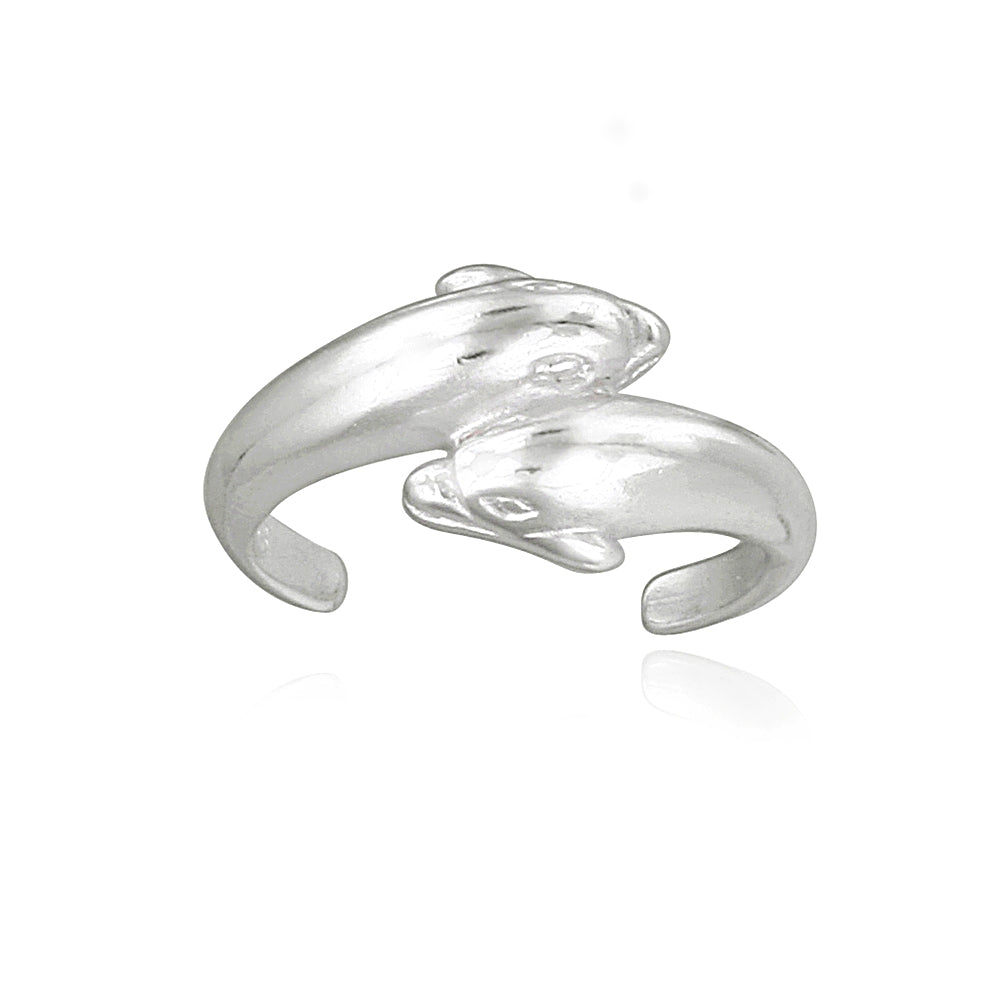 Sterling Silver Dolphins Anklet and Toe Ring Set-2