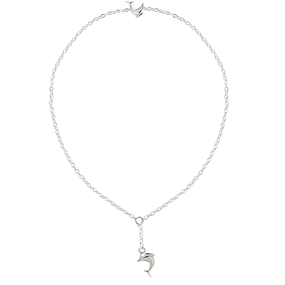 Sterling Silver Dolphins Anklet and Toe Ring Set-3