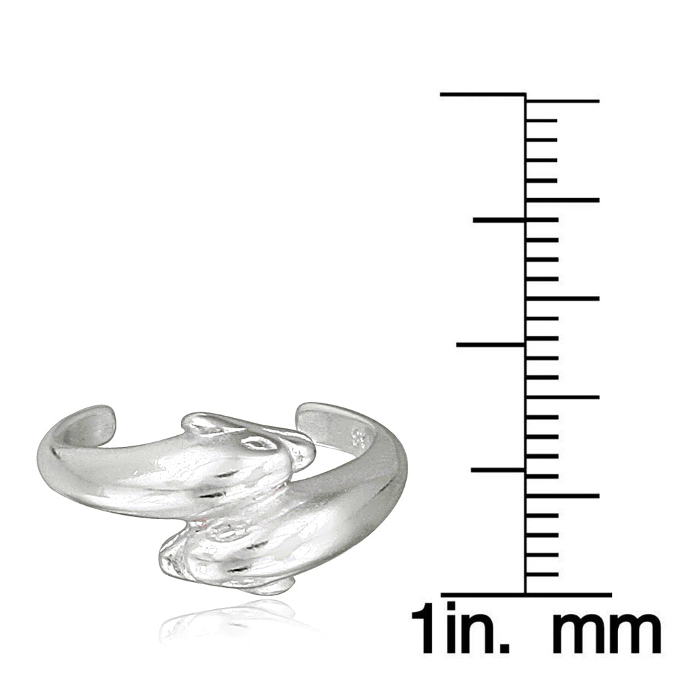 Sterling Silver Dolphins Anklet and Toe Ring Set-4