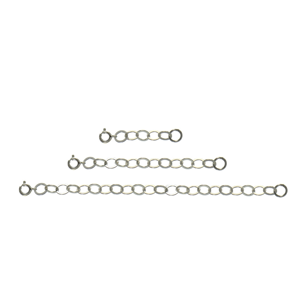 Sterling Silver Flat Round Link Extender Set for Pendants Necklaces 3 Sizes-2