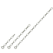 Sterling Silver Oval Link Extender Set for Pendants Necklaces 3 Sizes