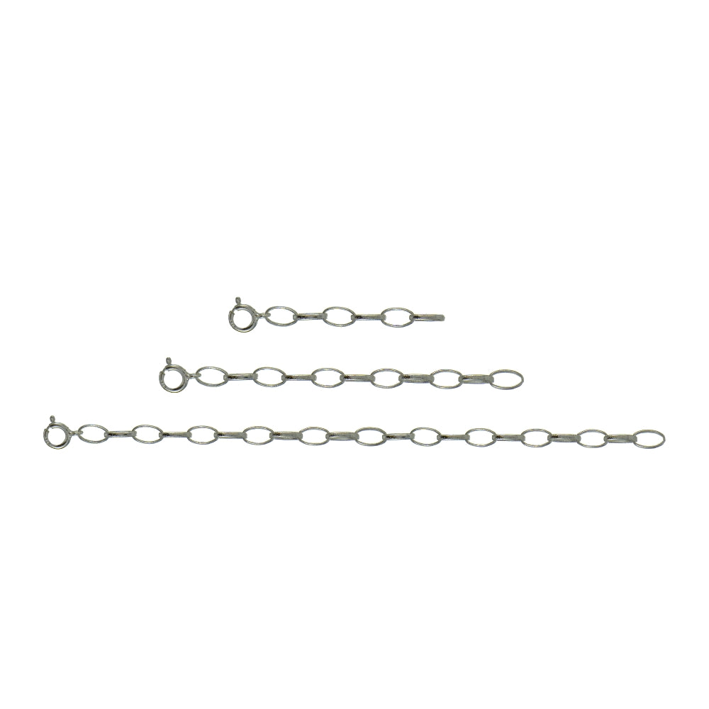 Sterling Silver Oval Link Extender Set for Pendants Necklaces 3 Sizes-2
