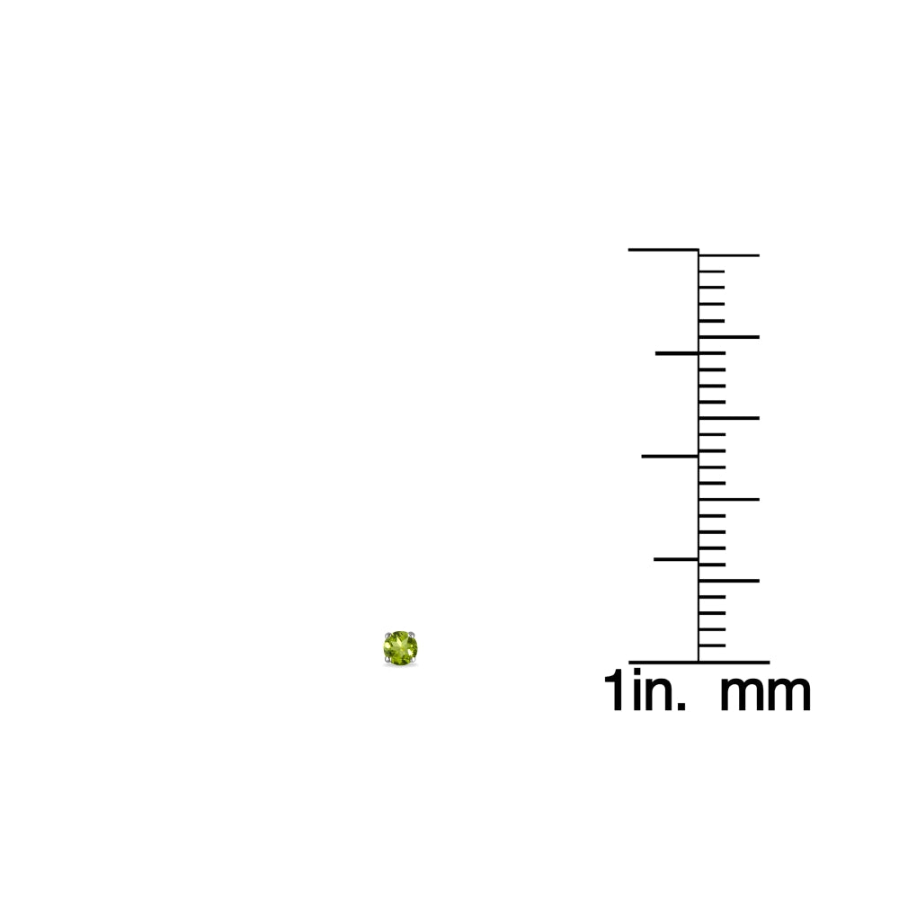 3-Pair Set Sterling Silver Peridot 2mm Round Stud Earrings-4