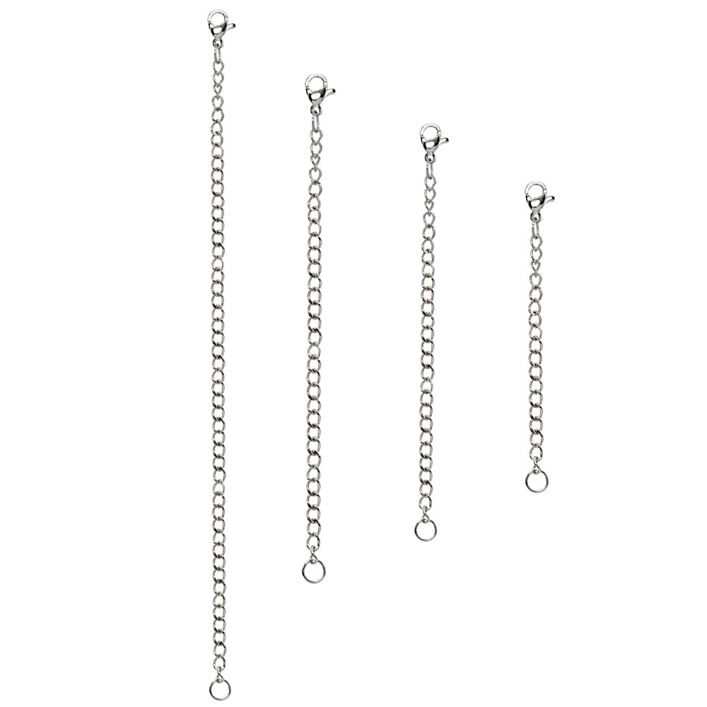 Set of 4 Stainless Steel Chain Link Extenders for Pendant Necklace Bracelet Anklet (2-6 Inches)-2