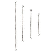 Set of 4 Stainless Steel Chain Link Extenders for Pendant Necklace Bracelet Anklet (2-6 Inches)