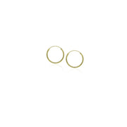Gold Tone over Sterling Silver Set of Three Endless Hoop Earrings, 10mm