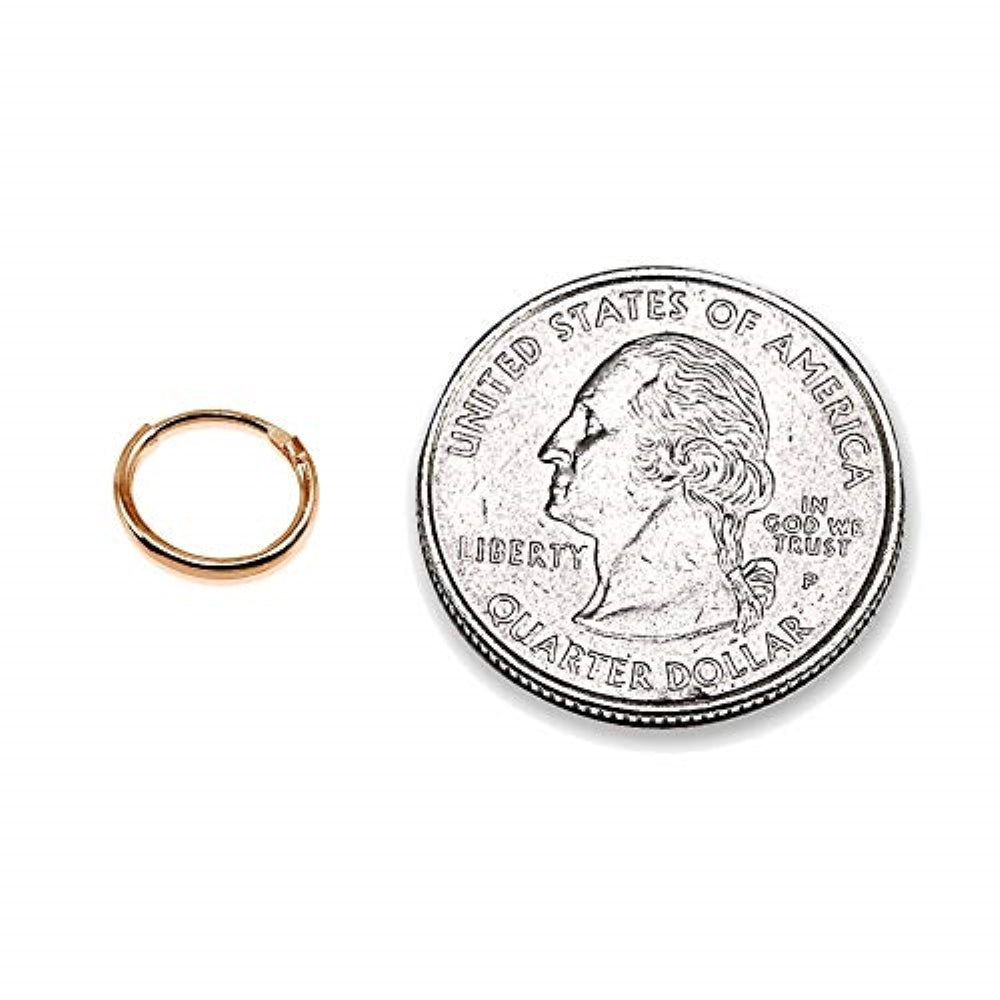 Rose Gold Tone over Sterling Silver Set of Three Endless Hoop Earrings, 10mm-3