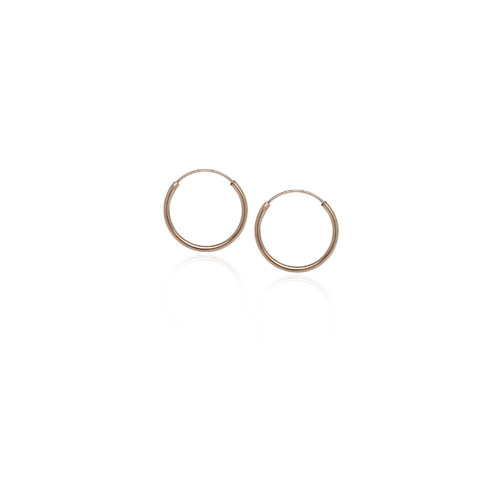 Rose Gold Flash Sterling Silver 10mm, 12mm, 14mm& 16mm Small Endless Hoop Earrings, Set of 4-3
