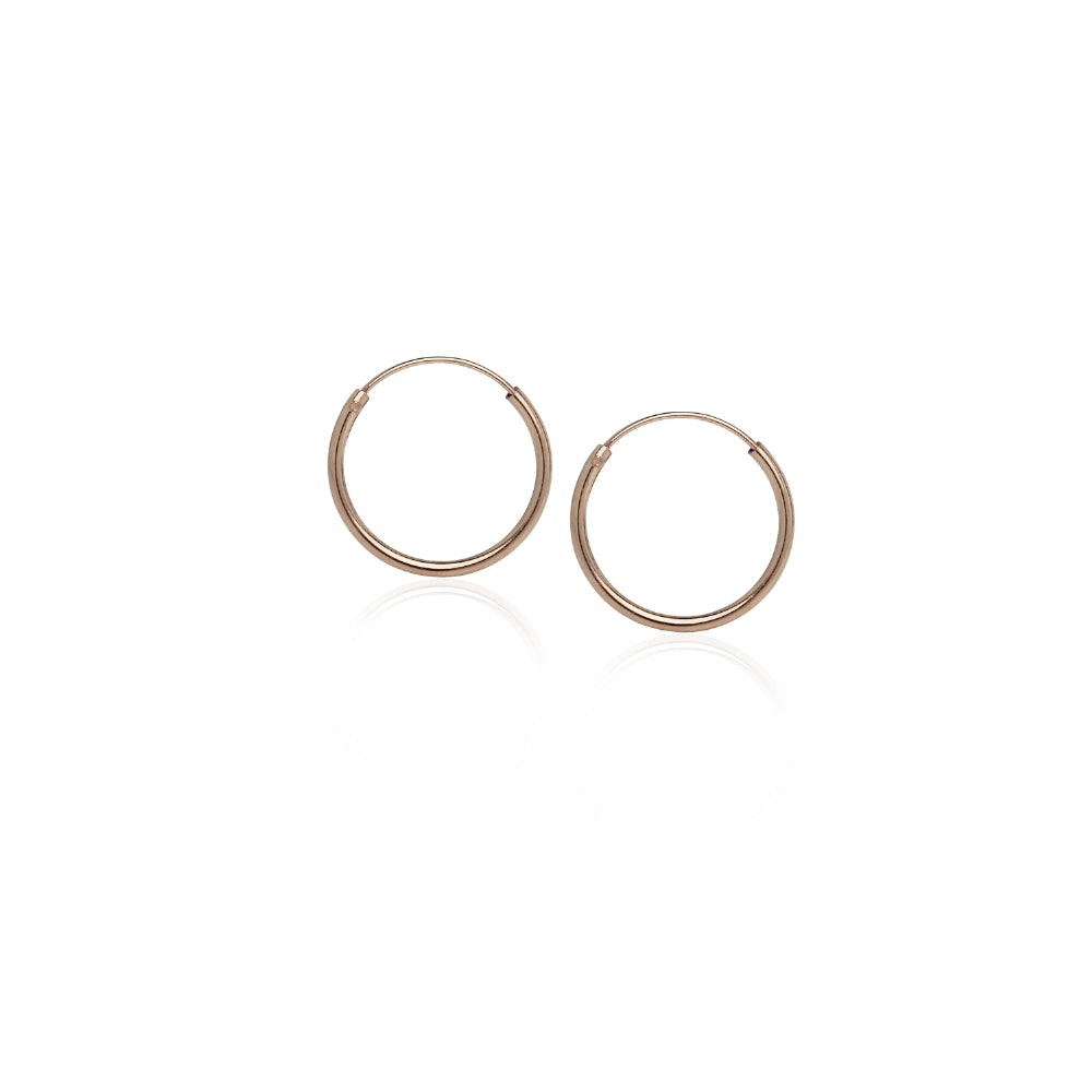 Rose Gold Flash Sterling Silver 10mm, 12mm, 14mm& 16mm Small Endless Hoop Earrings, Set of 4-4