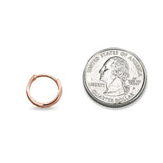 2 Pair Set Rose Gold Flash Sterling Silver Tiny Small 13mm Channel-set Cubic Zirconia Round Huggie Hoop Earrings