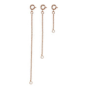 3 Pack Rose Gold Flash Sterling Silver Rolo Chain Extenders for Pendant Necklace Bracelet Anklet, 2" 4" and 6"