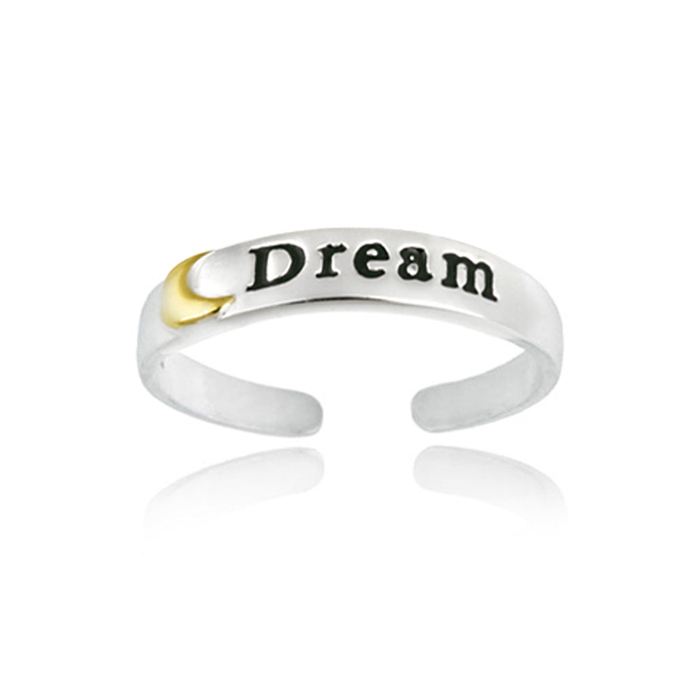 Sterling Silver Two-Tone Moon Dream Anklet and Toe Ring Set-2