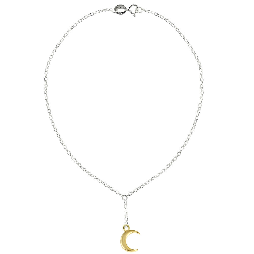 Sterling Silver Two-Tone Moon Dream Anklet and Toe Ring Set-3
