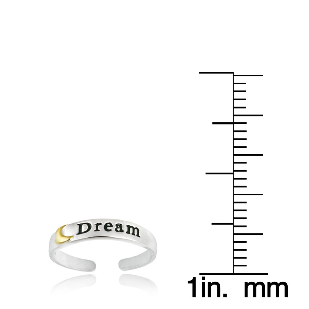 Sterling Silver Two-Tone Moon Dream Anklet and Toe Ring Set-4