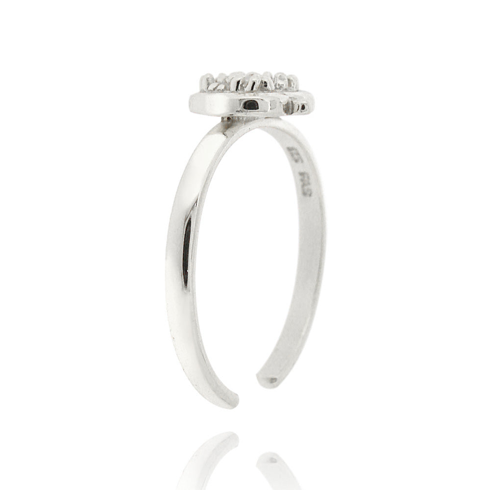 Sterling Silver CZ Apple Toe Ring-2