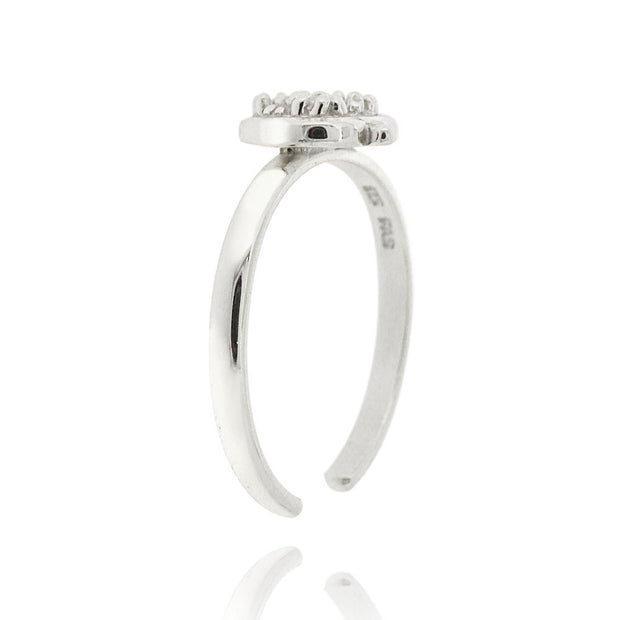 Sterling Silver CZ Apple Toe Ring