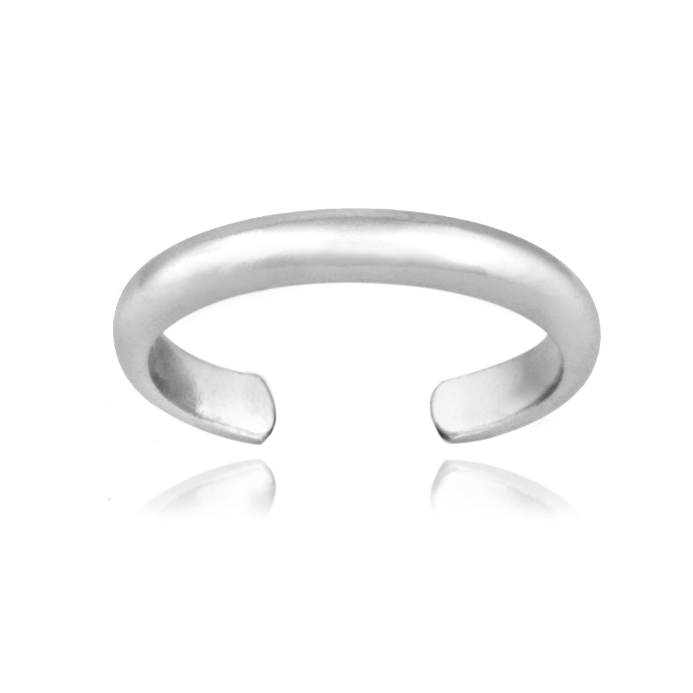 Sterling Silver High Polished Plain Simple Toe Ring