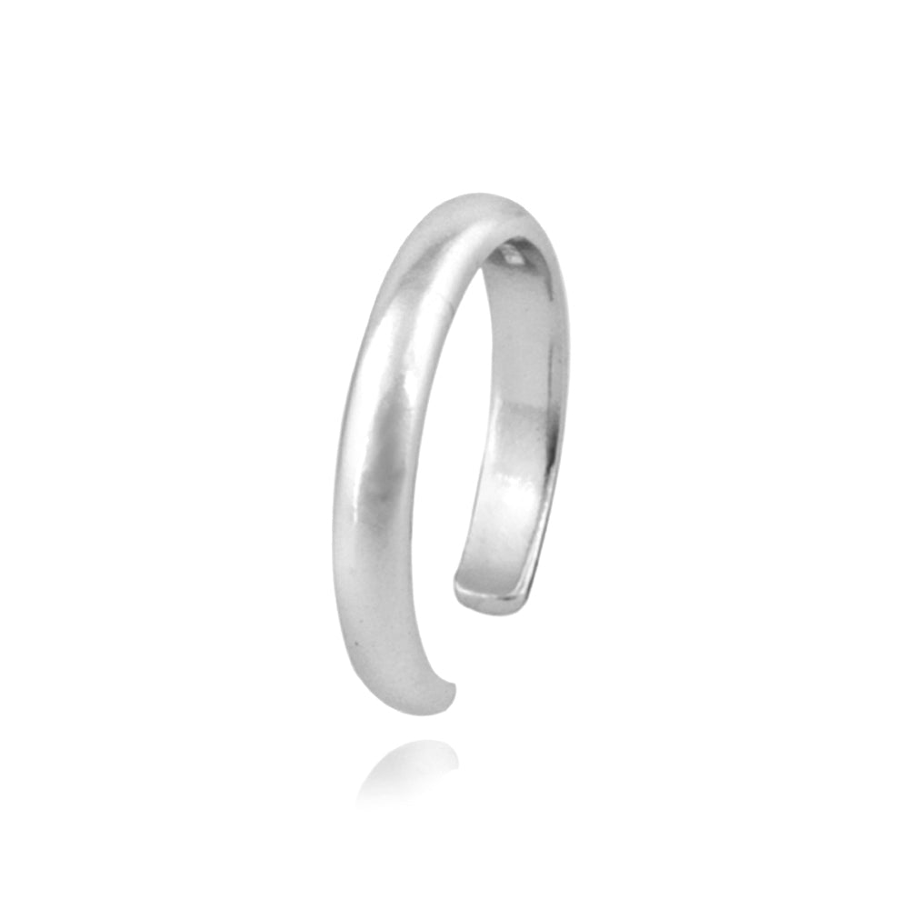 Sterling Silver High Polished Plain Simple Toe Ring-2