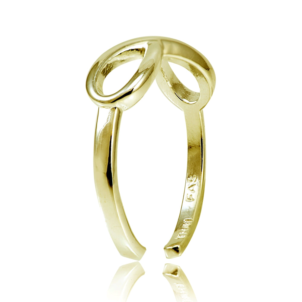 Yellow Gold Flashed Sterling Silver Figure 8 Infinity Toe Ring-2