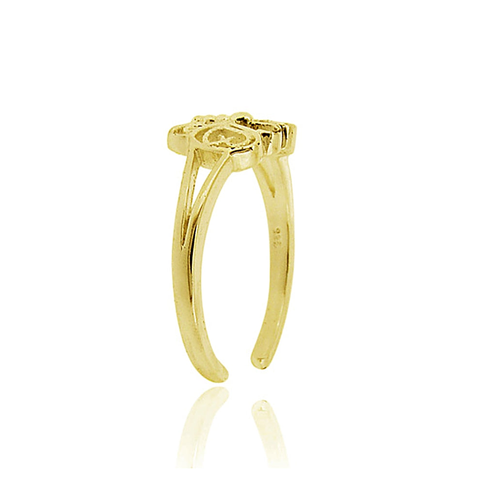 18K Gold over Sterling Silver Butterfly Toe Ring-2
