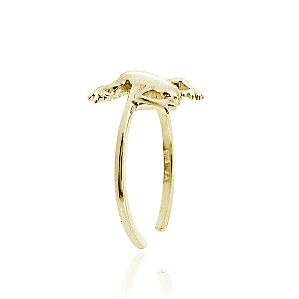 18K Gold over Sterling Silver Jumping Frog Toe Ring-2