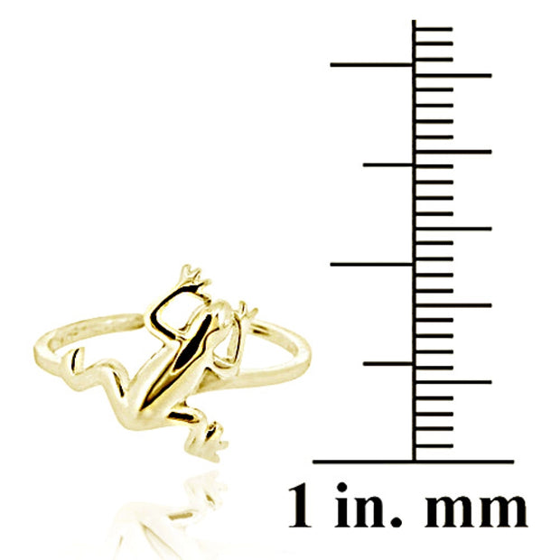 18K Gold over Sterling Silver Jumping Frog Toe Ring