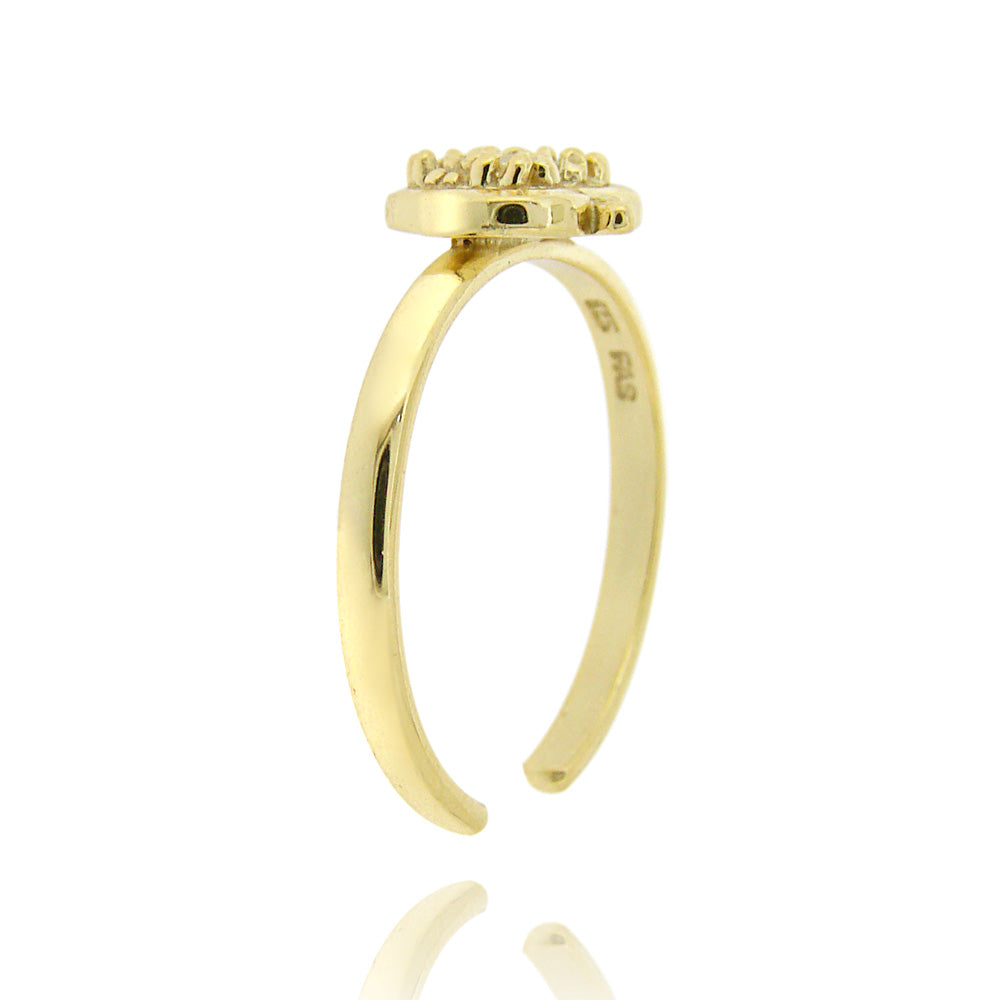 18k Gold over Sterling Silver CZ Apple Toe Ring-2