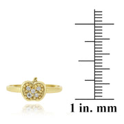 18k Gold over Sterling Silver CZ Apple Toe Ring