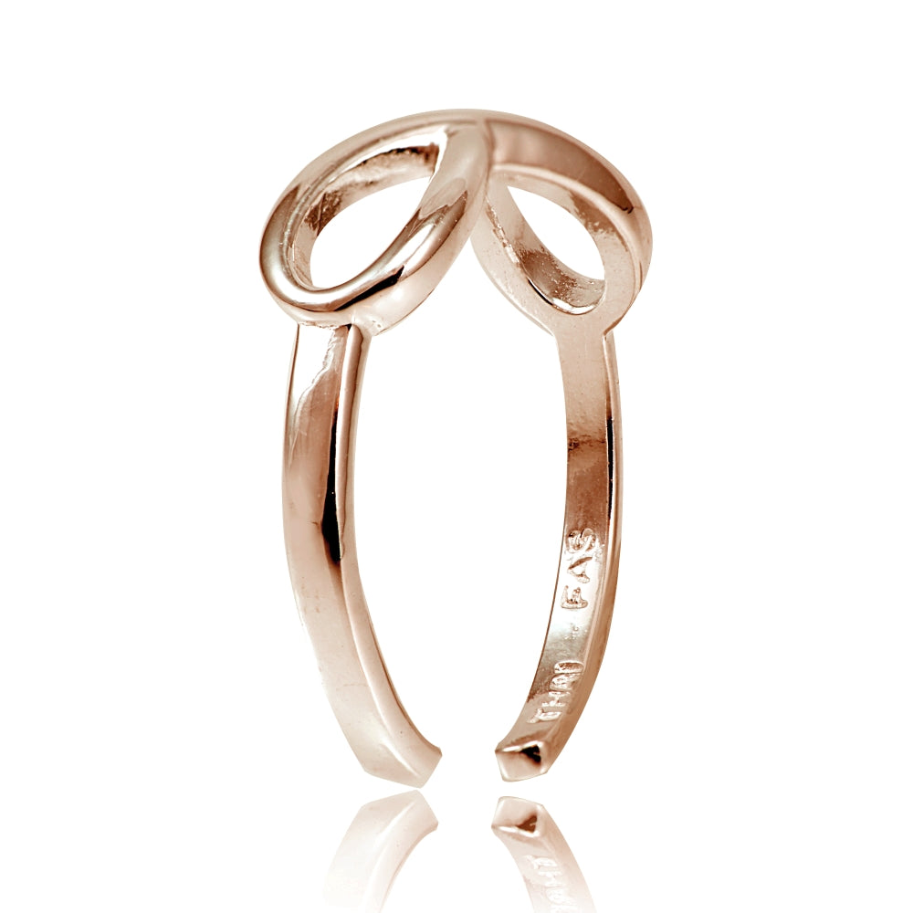 Rose Gold Flashed Sterling Silver Figure 8 Infinity Toe Ring-2