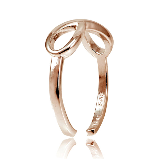 Rose Gold Flashed Sterling Silver Figure 8 Infinity Toe Ring